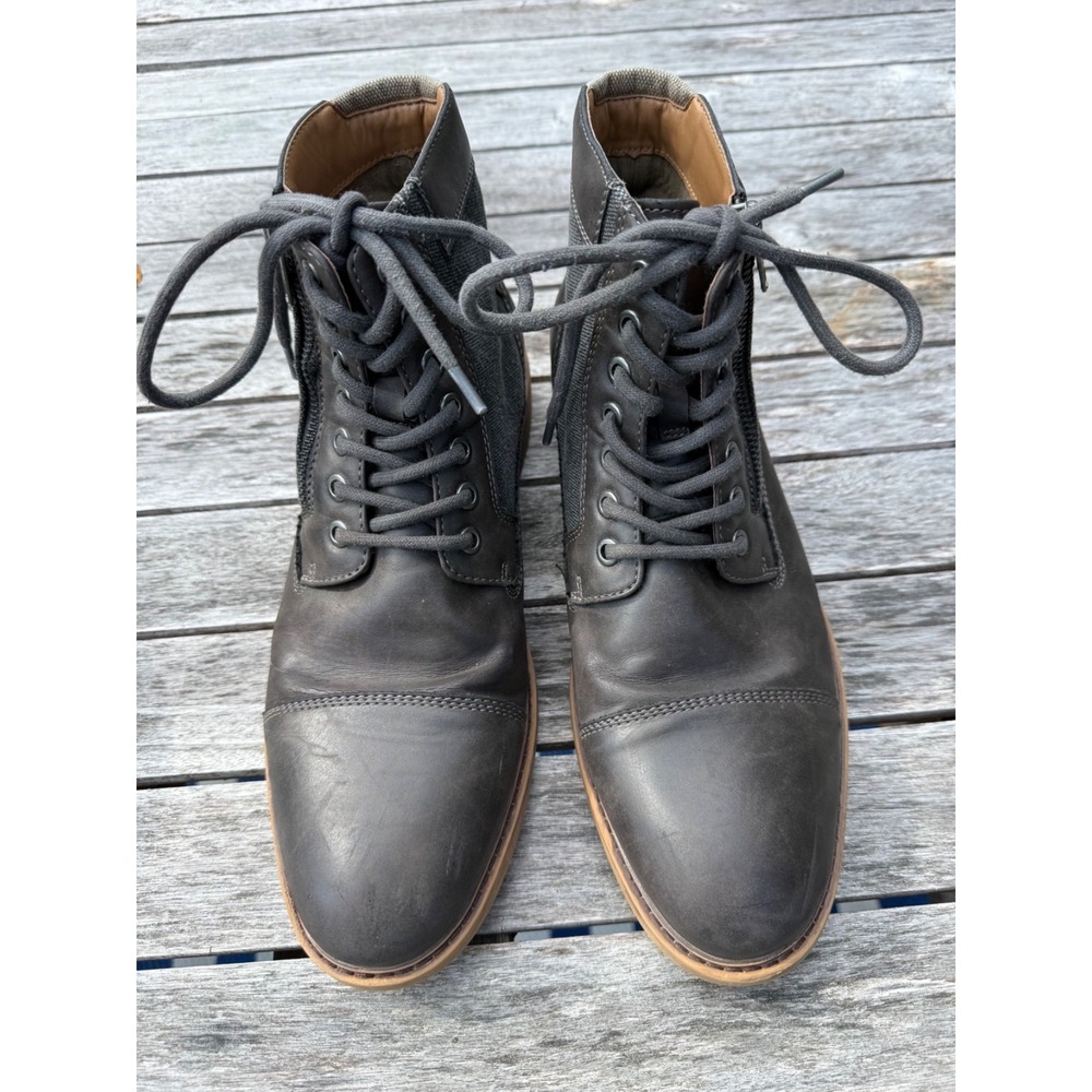 Sonoma Herring Men's Size 10M Brown Cap Toe Lace Up Side Zip Ankle Boots